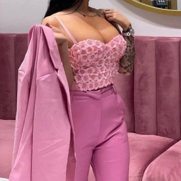 The Stunner Beaded Detailed Flowers Corset Top - Picture 3 of 9